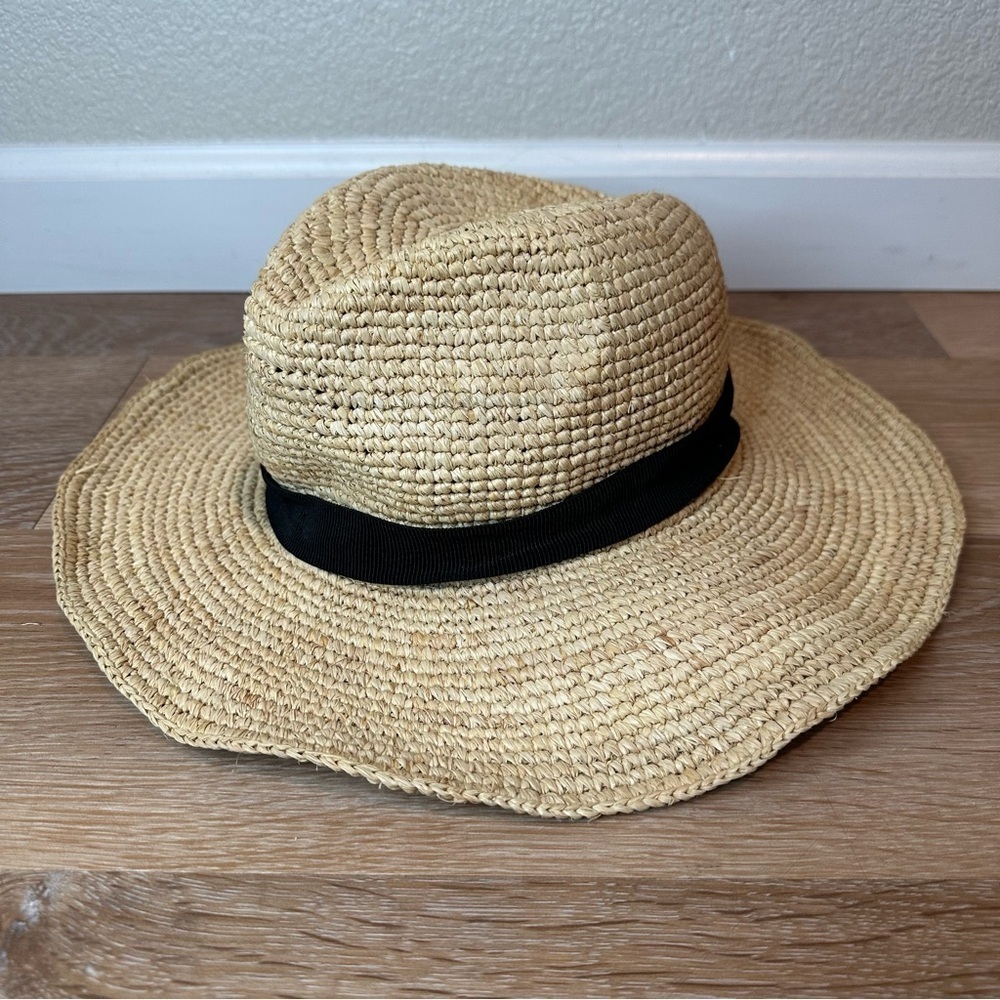 J. Crew 100% Rafia Women's Packable Straw Hat, Size M/L